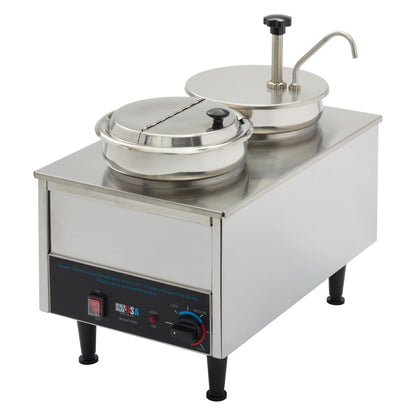 51073P - BenchmarkUSA Dual-Well Food Warmer - 1 Pump, 1 Ladle, 1 Lid