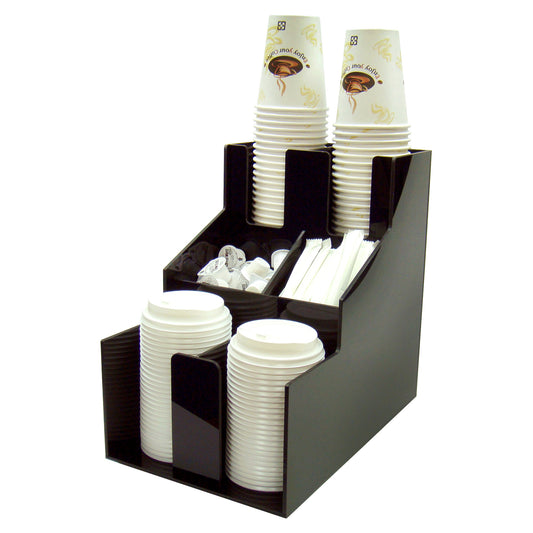 Cup &amp; Lid Organizer, 3 Tiers, 2 Stacks