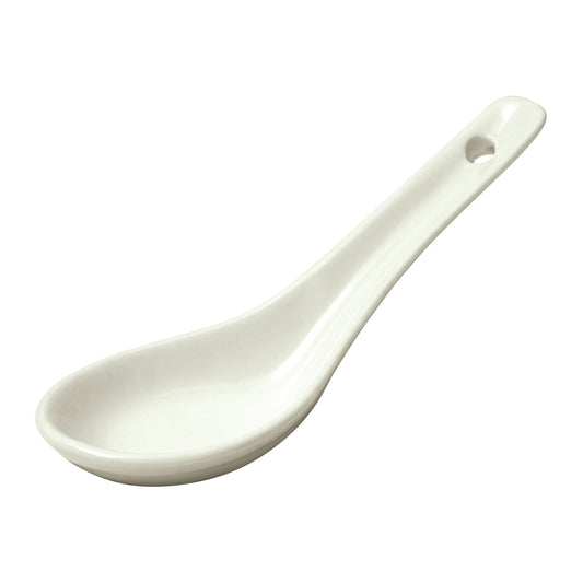 ASS-55-AW - Porcelain Soup Spoon, 5-1/2"L x 2"W x 1/2"H - American White (72 Pieces/Case)