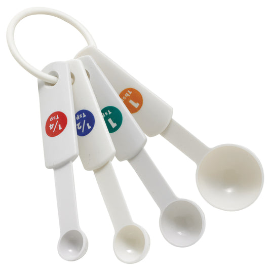 Measuring Spoon Set, 4-piece, White, Plastic
