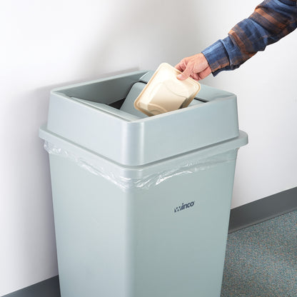 PTCSL-35G - Tall Square Trash Can Lid, Swing - 35 Gallon, Gray