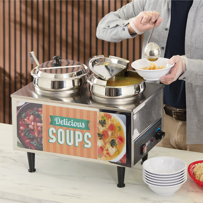 51072S - BenchmarkUSA "Delicious Soups" Food Warmer - 2 Ladles, 2 Lids