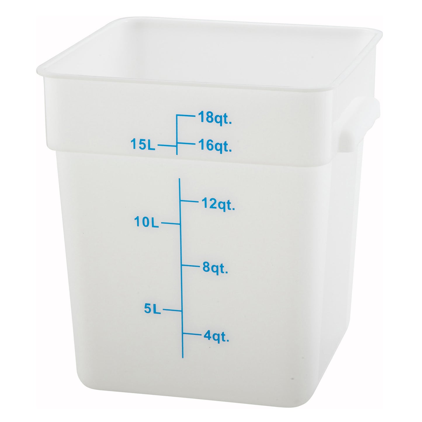 PESC-18 - Square Storage Container, White Polypropylene - 18 Quart